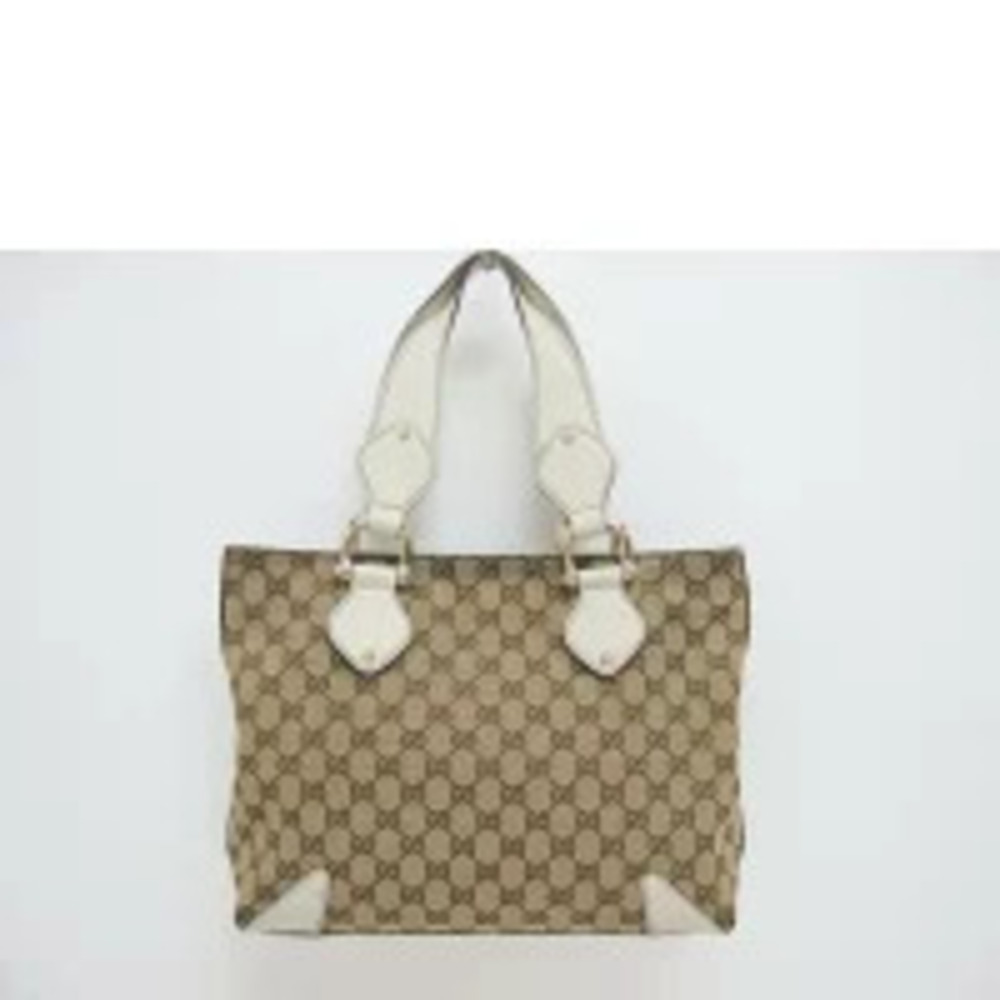 Gucci GG Canvas Creole brown beige bag tote Brown Tan